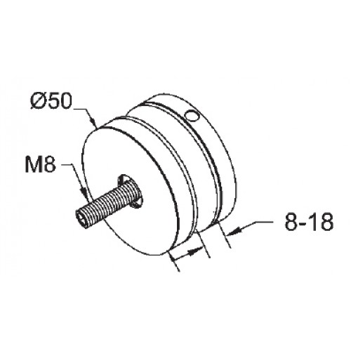 50mm Glass Holder Flat Back 304